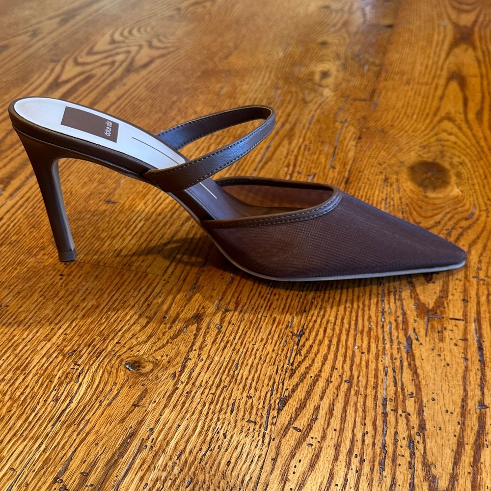 Dolce Vita Dark Brown Katik Mesh Pointed Toe Mules